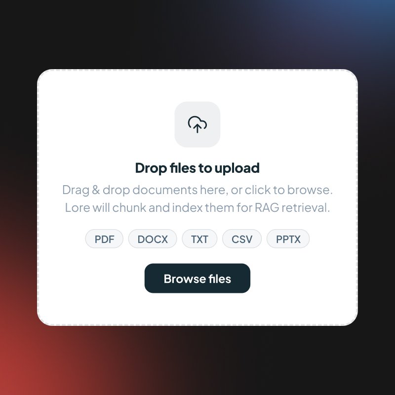 Lore: Document Upload & Instant Indexing